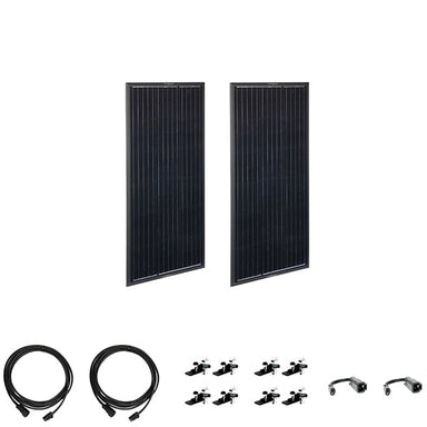 Zamp Solar OBSIDIAN® SERIES 200-Watt Solar Panel Kit (2X100) Complete Set
