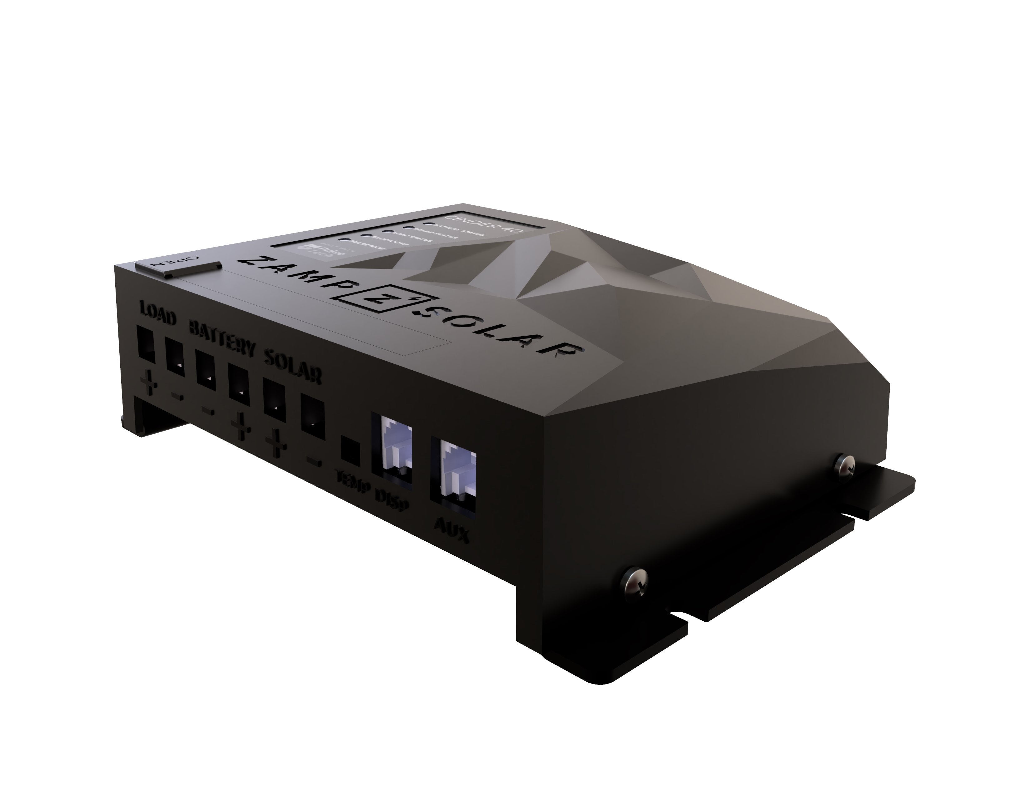 CINDER_40Amp4-StagePWMChargeController_Bluetooth_SideView