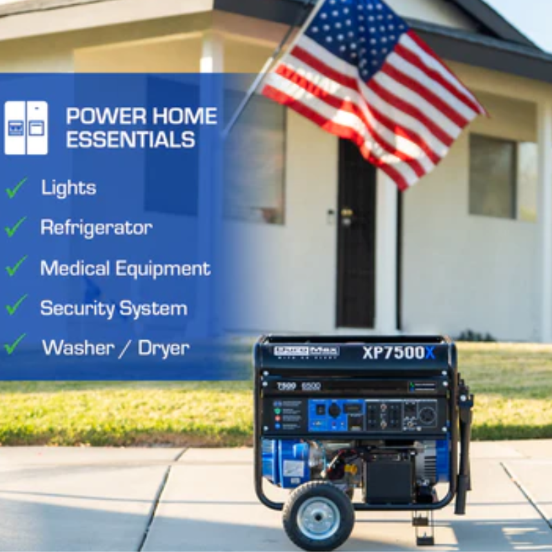 DuroMax 7,500 Watt to 6,000 Watt 274cc Electric Start Gas Powered Portable Generator w/ CO Alert Home Essentials