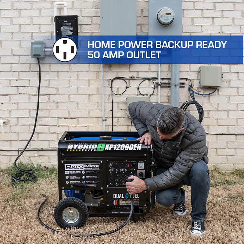 DuroMax XP12000EH Dual Fuel Generator 50 Amp Home Back Up