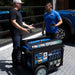 DuroMax 15,000 Watt Electric Start Tri-Fuel Portable Generator Gasoline Outdoors with wheels