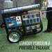 DuroMax 15,000 Watt Electric Start Tri-Fuel Portable Generator Gasoline with wheels