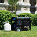 Duromax XP13000EH 13000W Dual Fuel Generator At Lawn Infront Of House