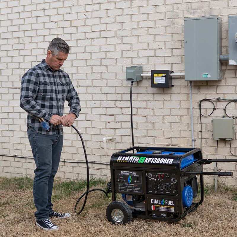 Duromax XP13000EH 13000W Dual Fuel Generator Outside Connection