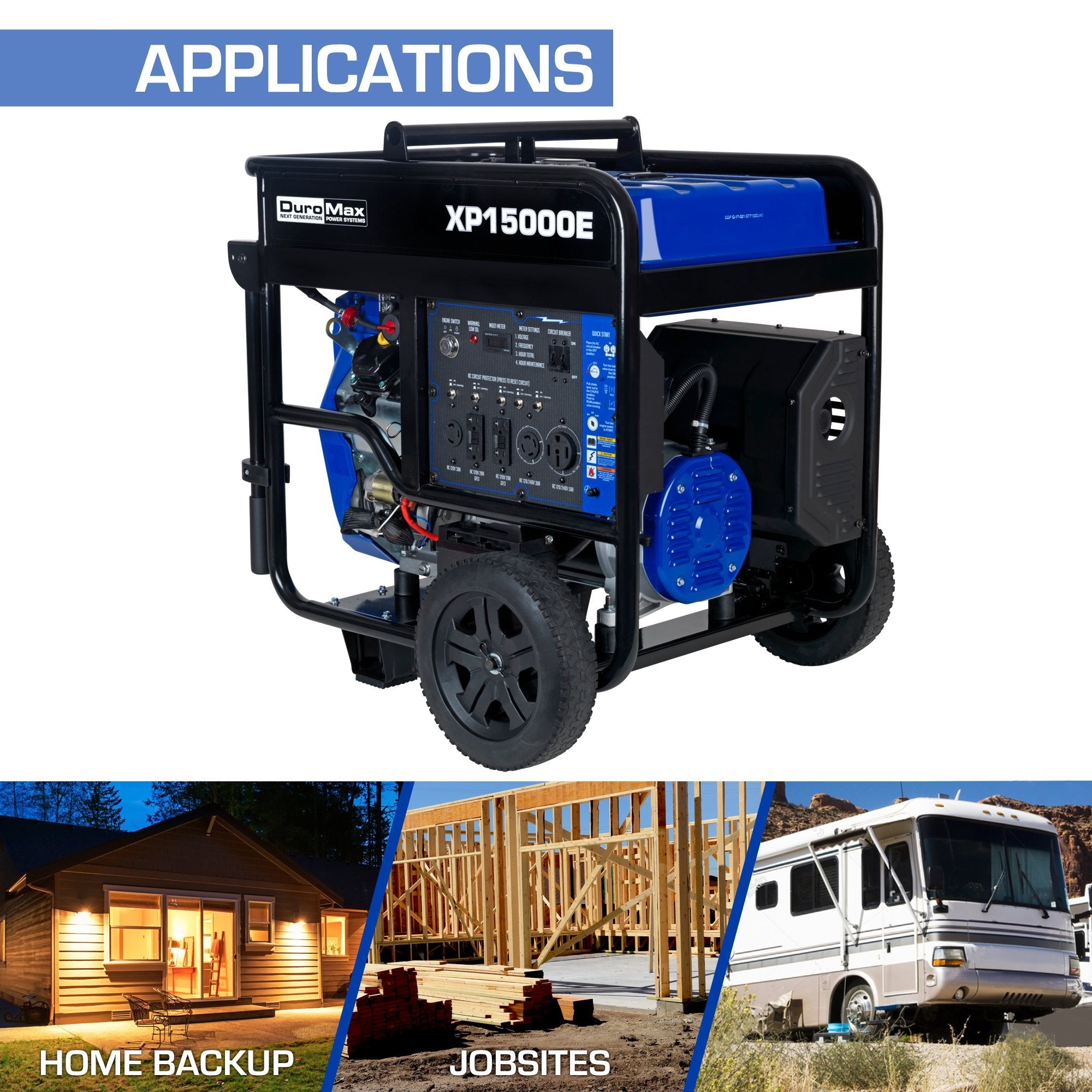 Duromax XP15000E 12500W/15000W Gas Electric Start Generator - Applications