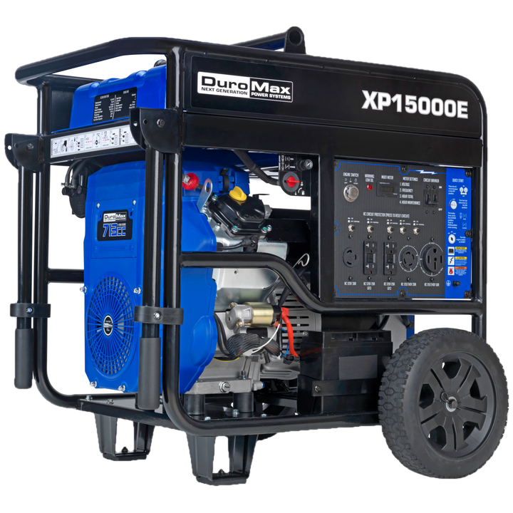 Duromax XP15000E 12500W/15000W Gas Electric Start Generator - Full Side Panel View