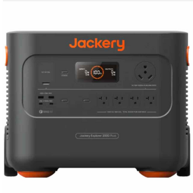 Jackery Explorer kit 4000:  Explorer 2000 Plus & Battery Pack 2000 Plus Front View Up Close