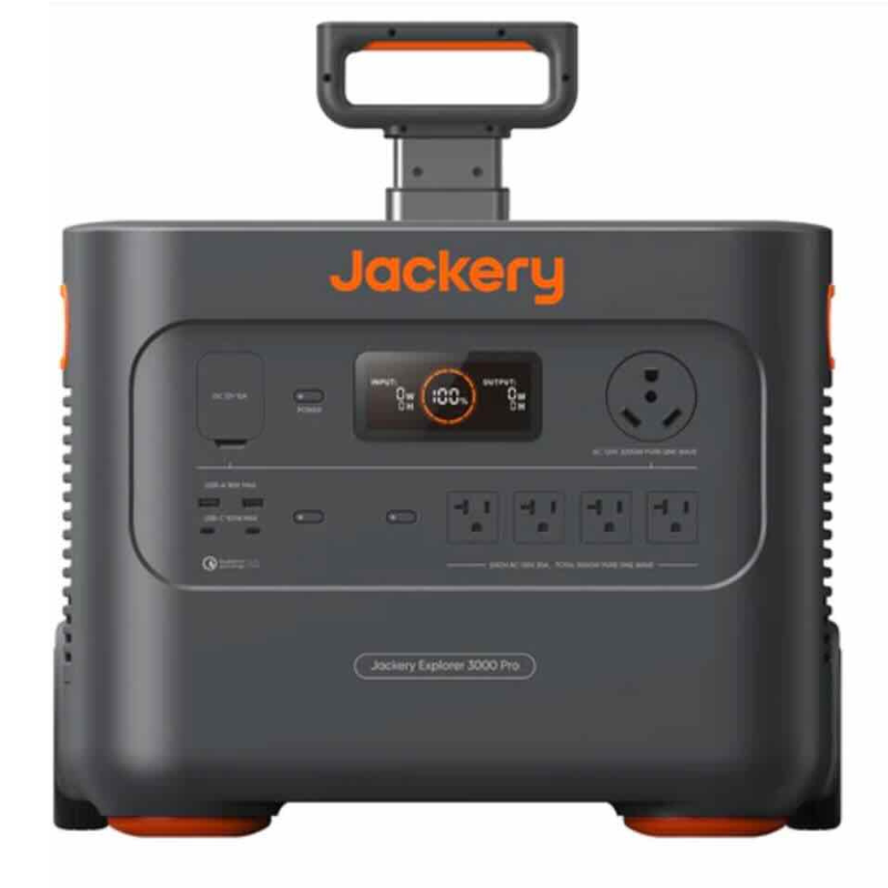 Jackery Solar Generator 3000 Pro Portable Power Station Front View With Handle