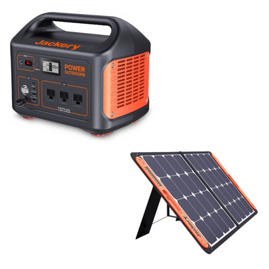 Jackery Solar Generator 880 Front Side View With One Solar Panel