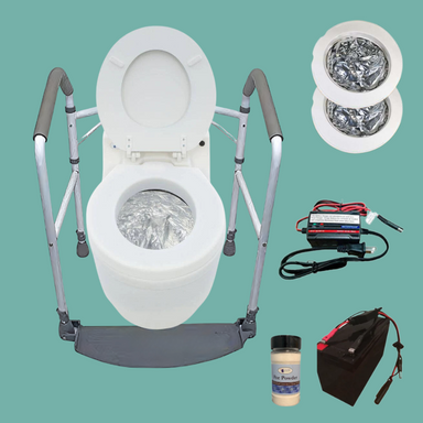 Laveo Dry Flush Commode Kit - with Everything