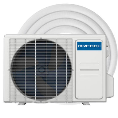 MRCOOL DIY Easy Pro 9K BTU Ductless Mini Split Heat Pump Complete System Condenser Front View With Accessories