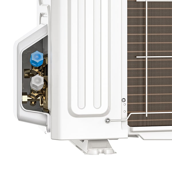 MrCool DIY 4th Gen 12k BTU 22 SEER Ductless Mini Split Heat Pump Complete System 115V Condenser Valve Location