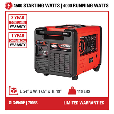 Portable4000-WattInverterGeneratorSIG4540E-Warranty