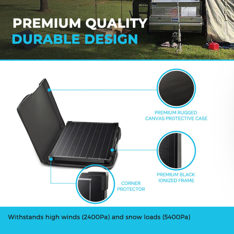 Renogy 100 Watt 12 Volt Monocrystalline Foldable Solar Suitcase with Voyager Durable Design