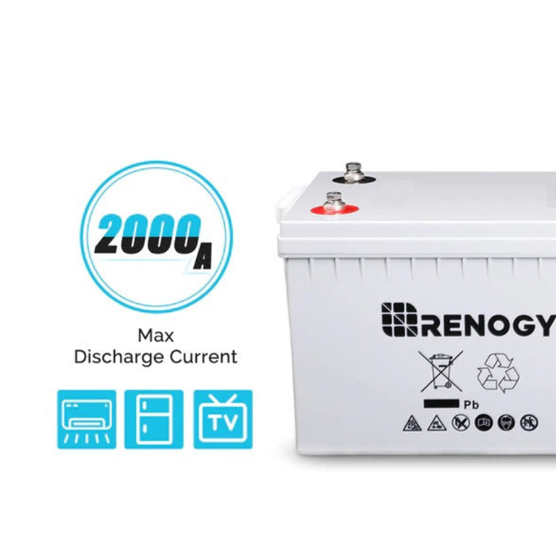 Renogy Deep Cycle AGM Battery 12V 200Ah Discharge Current