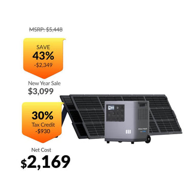 Solar Generator Kit (1 Mango Power E + 2 36V200W Solar Panel ) ~ 3kW~3.5kWh@120V Front View