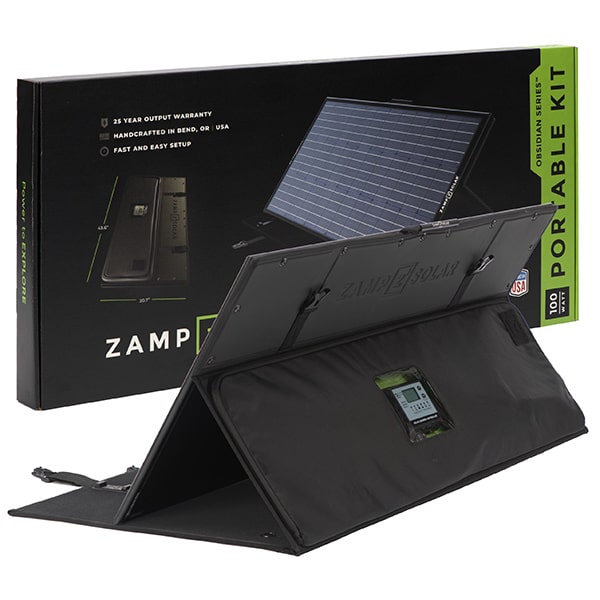 Zamp Solar OBSIDIAN® SERIES 100-Watt (Regulated) Portable Kit Full View
