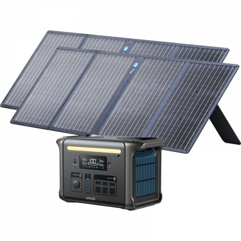 Anker - Anker SOLIX F1500 Solar Generator + 2 x 100W Solar Panel - Tiny Home Equipment