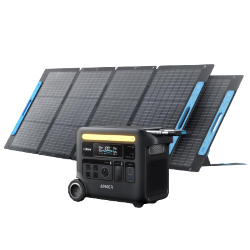 Anker - Anker SOLIX F2600 Solar Generator - 2560Wh | 2400W | 2 × 200W Solar Panel - Tiny Home Equipment