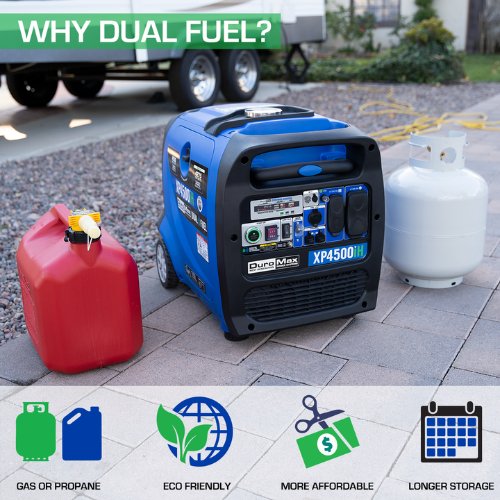 DuroMax - DuroMax XP4500iH 4,500 Watt Dual Fuel Portable Digital Inverter Generator - Tiny Home Equipment