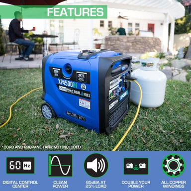 DuroMax - DuroMax XP4500iH 4,500 Watt Dual Fuel Portable Digital Inverter Generator - Tiny Home Equipment