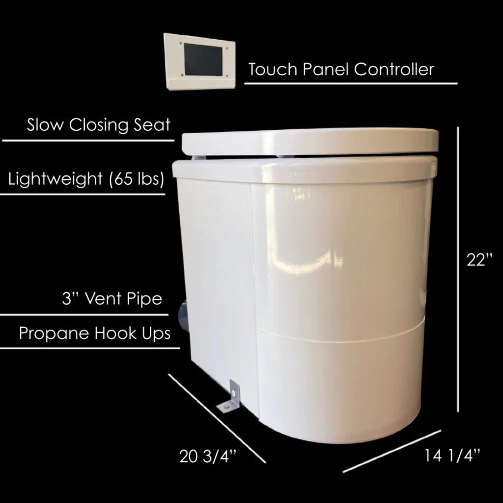 EcoJohn - TinyJohn Gas - Waterless Incinerator Toilet - Tiny Home Equipment