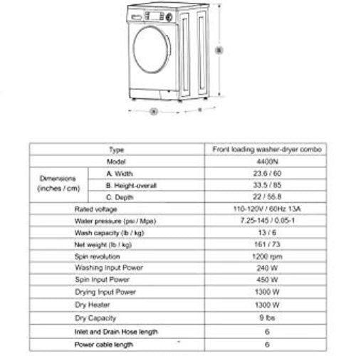 Equator - Equator 2020 24" Combo Washer Dryer Silver Winterize+Quiet - Tiny Home Equipment