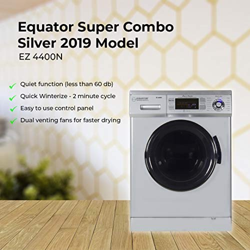 Equator - Equator 2020 24" Combo Washer Dryer Silver Winterize+Quiet - Tiny Home Equipment