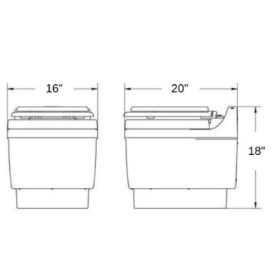 Laveo - Dry Flush Portable Toilet with DC Power Cord by Laveo - DF1045DC - Tiny Home Equipment