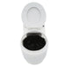 12V Powered Laveo Dry Flush Toilet - Front View Lid Up Changing Cartridge