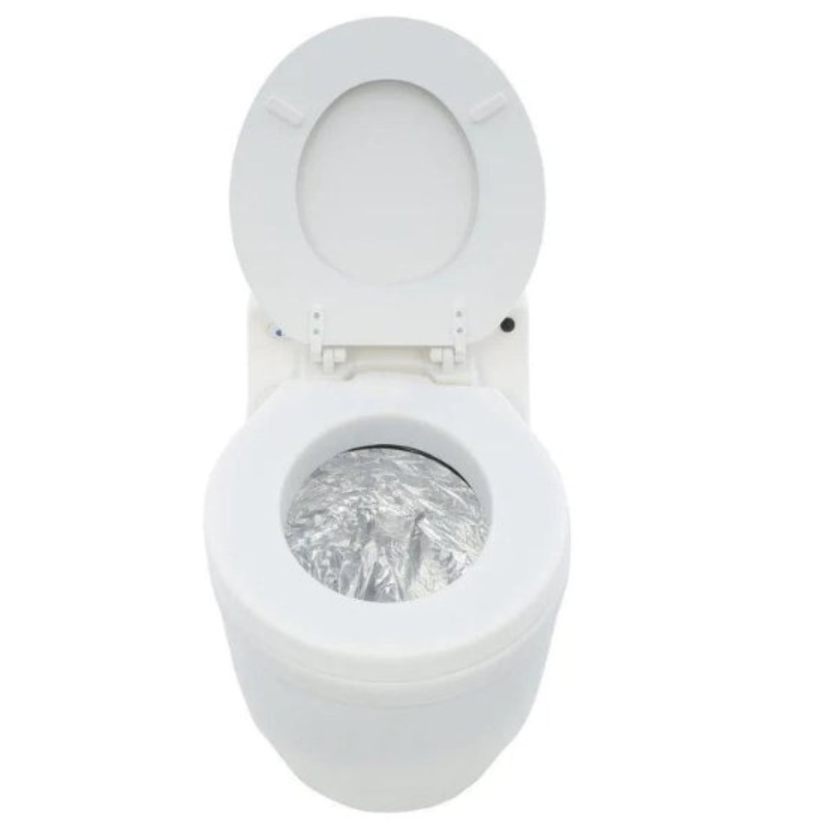 12V Powered Laveo Dry Flush Toilet - Front View Lid Up