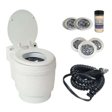 12V Powered Laveo™ by Dry Flush Plus Pack in White