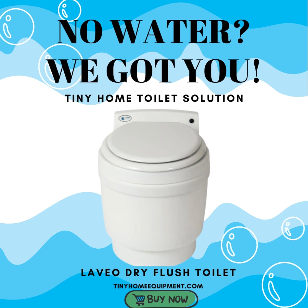 Battery Powered Laveo Dry Flush Toilet - No Water Toilet