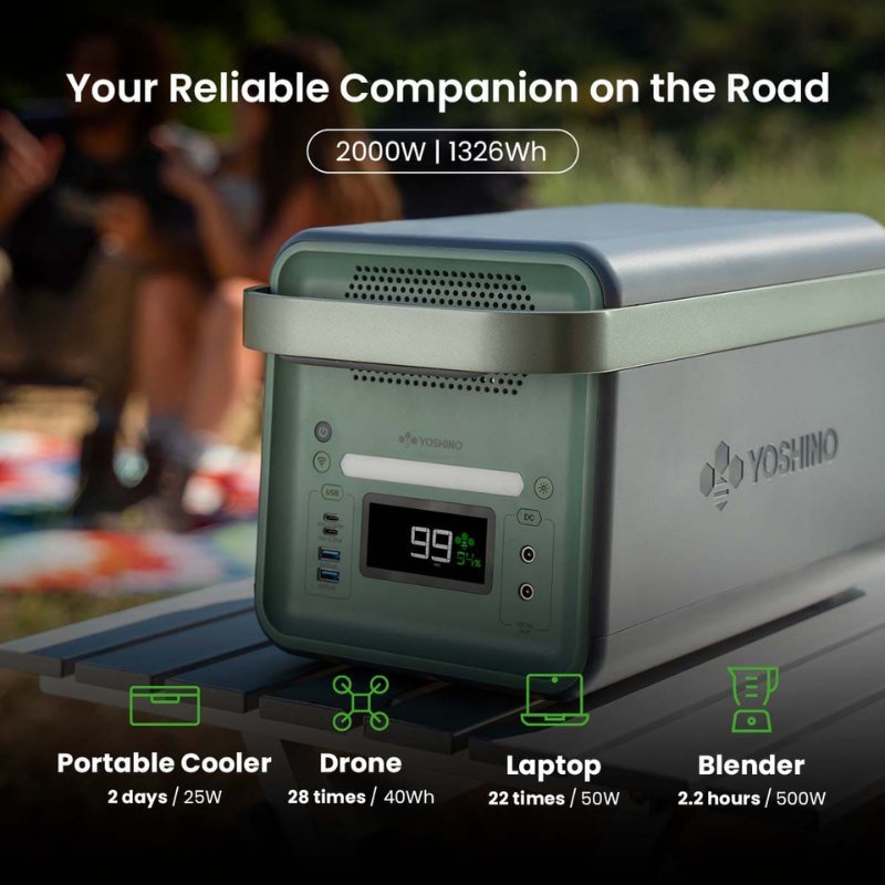 Yoshino Power - Yoshino Power K20SP22: 2000W Solar Generator (2 Panels) - Tiny Home Equipment